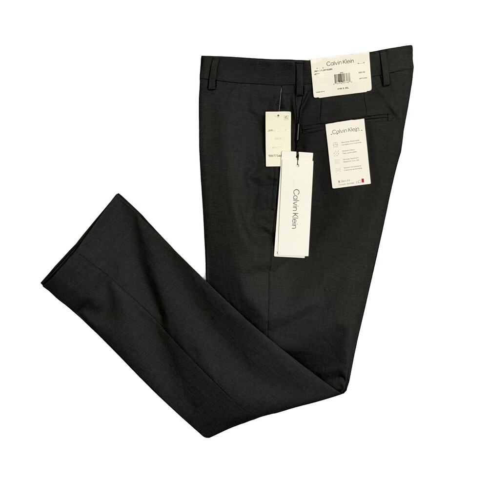 Calvin Klein Dress Pants Men's 31"x30" Slim Fit Flat Front Stretch Gray NWT